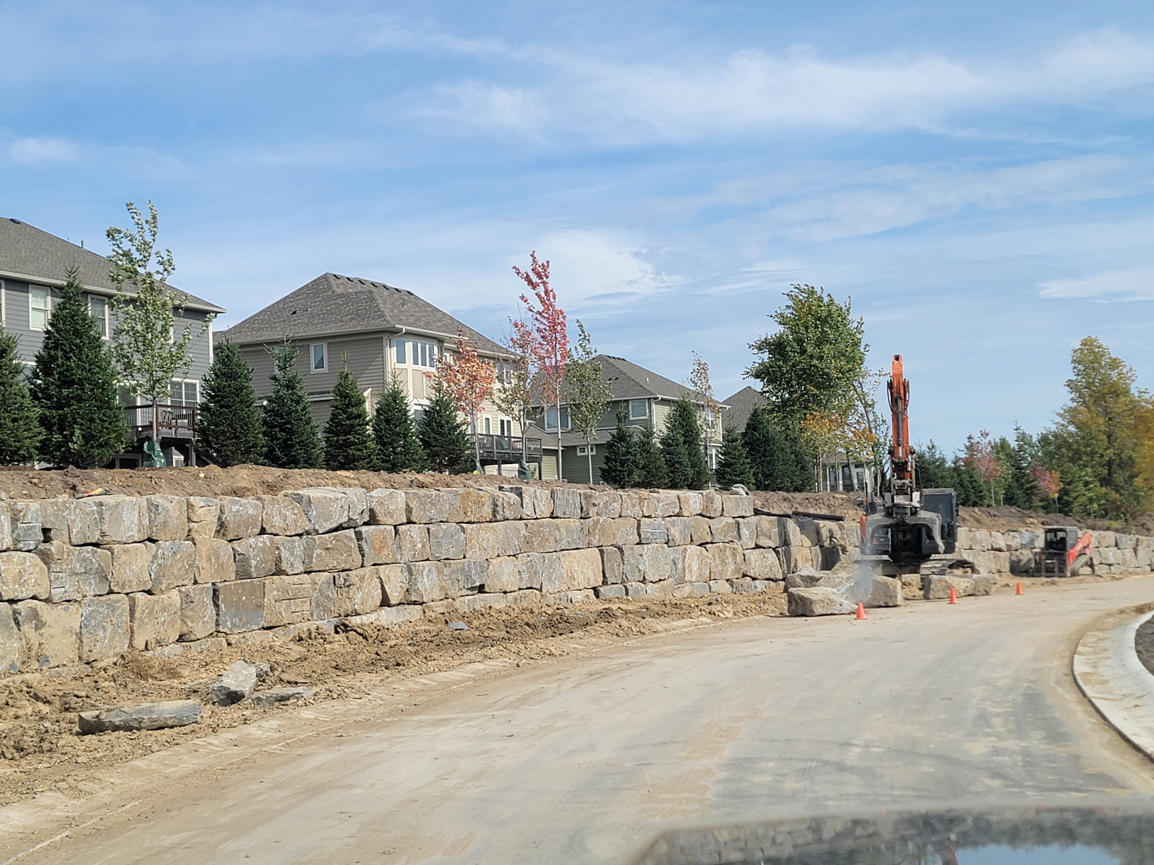 Retaining wall stairs project